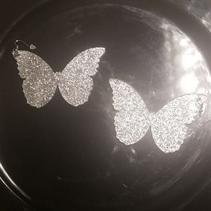 Oversized bling butterfly acrylic earrings